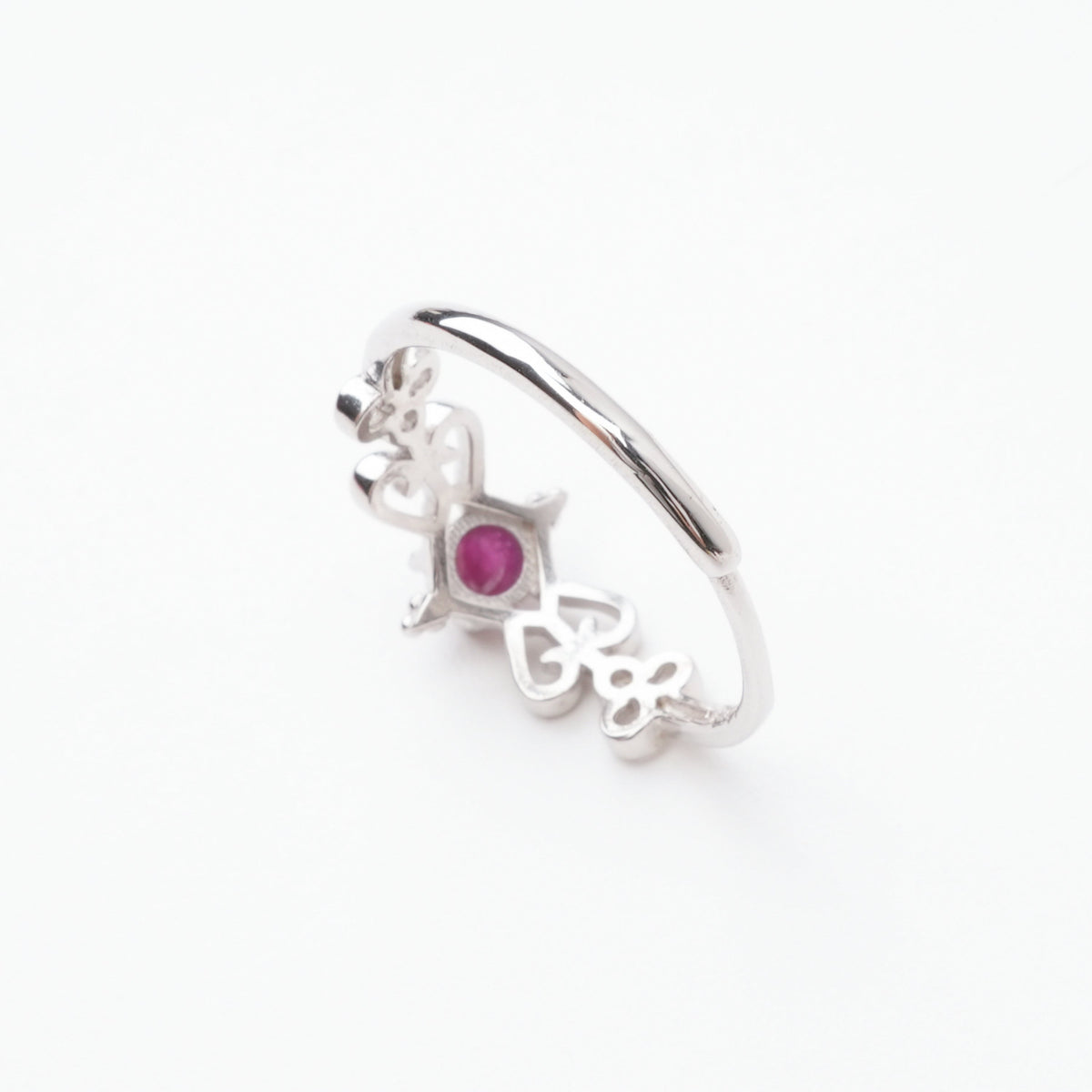 Angeline Ruby Cabochon Vintage Filigree Sterling Silver Ring