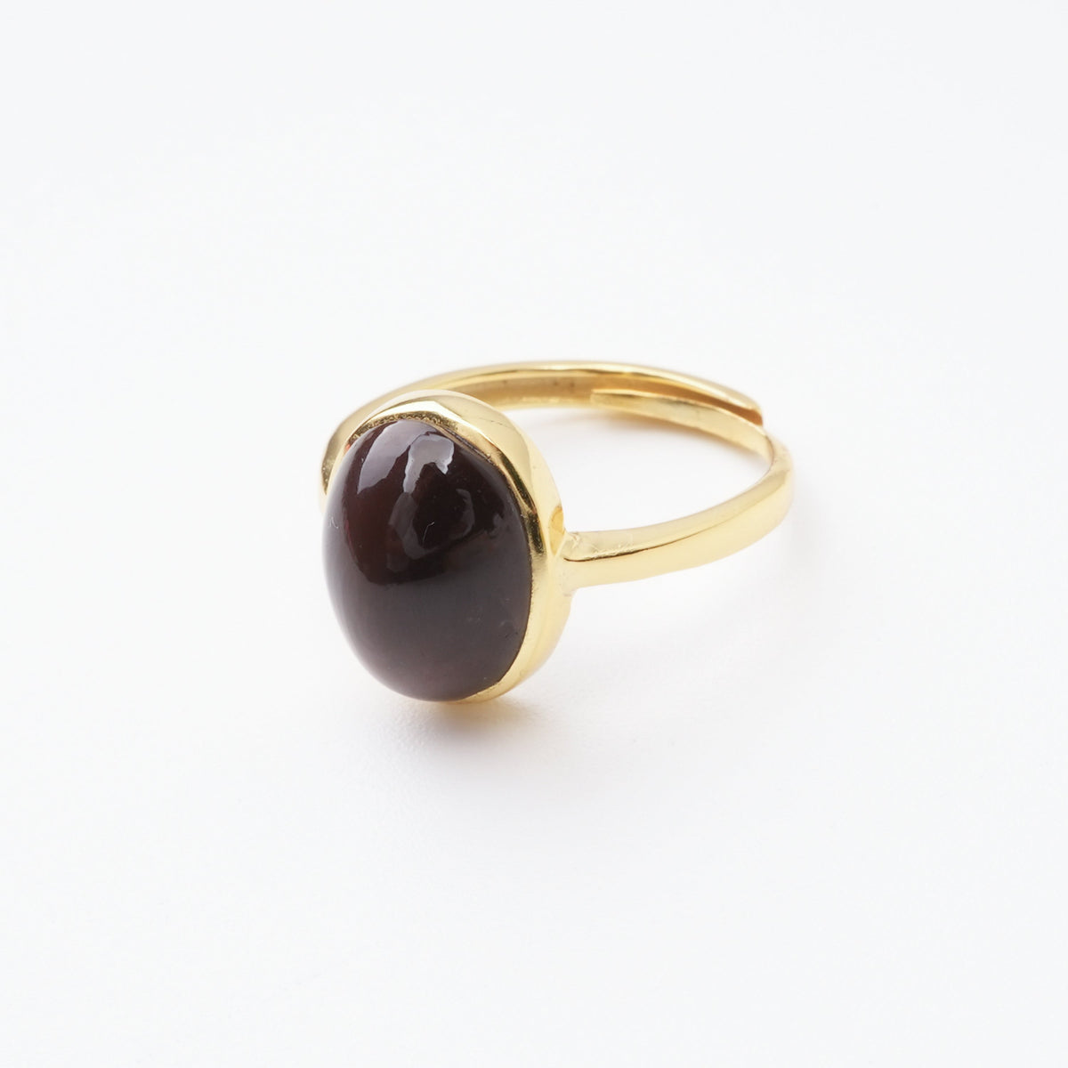 Aurelia Red Oval Cabochon Gold Plated Ring