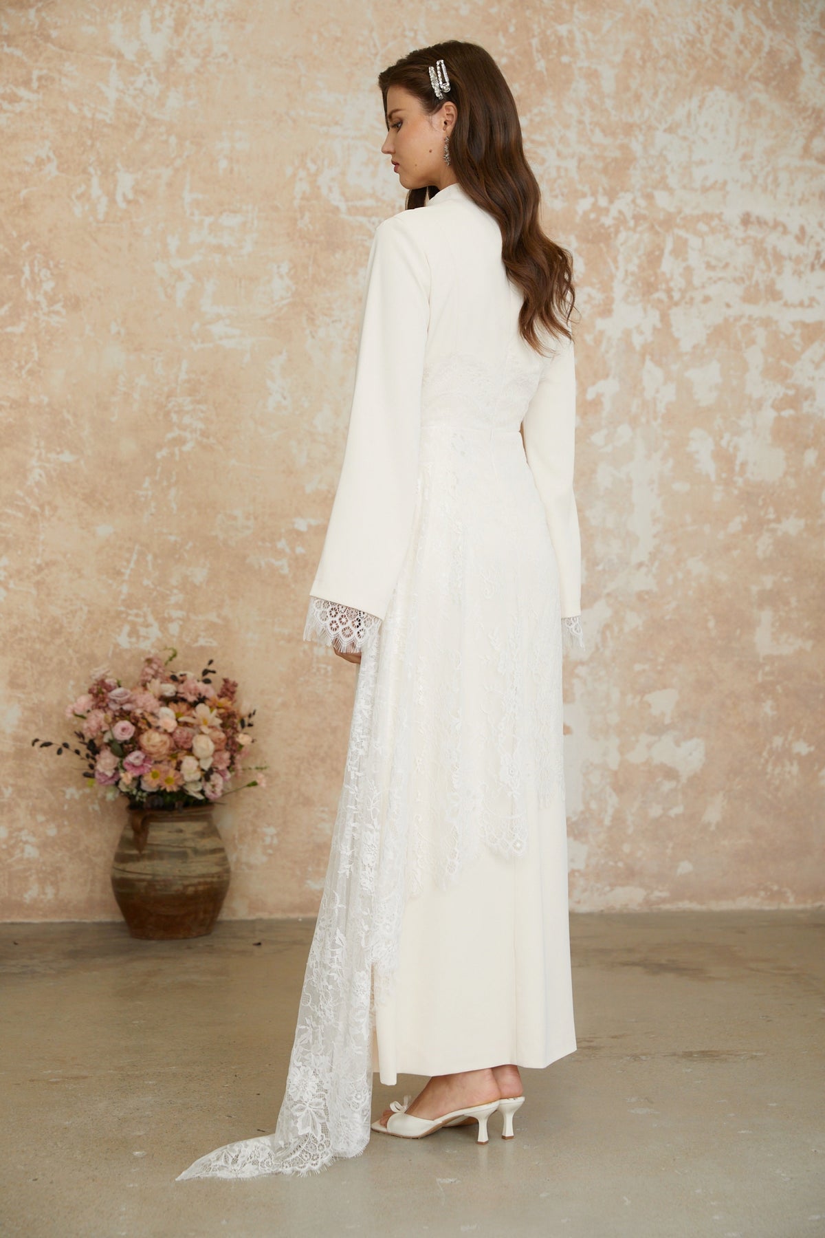 Aurora White Floral Lace Maxi Dress