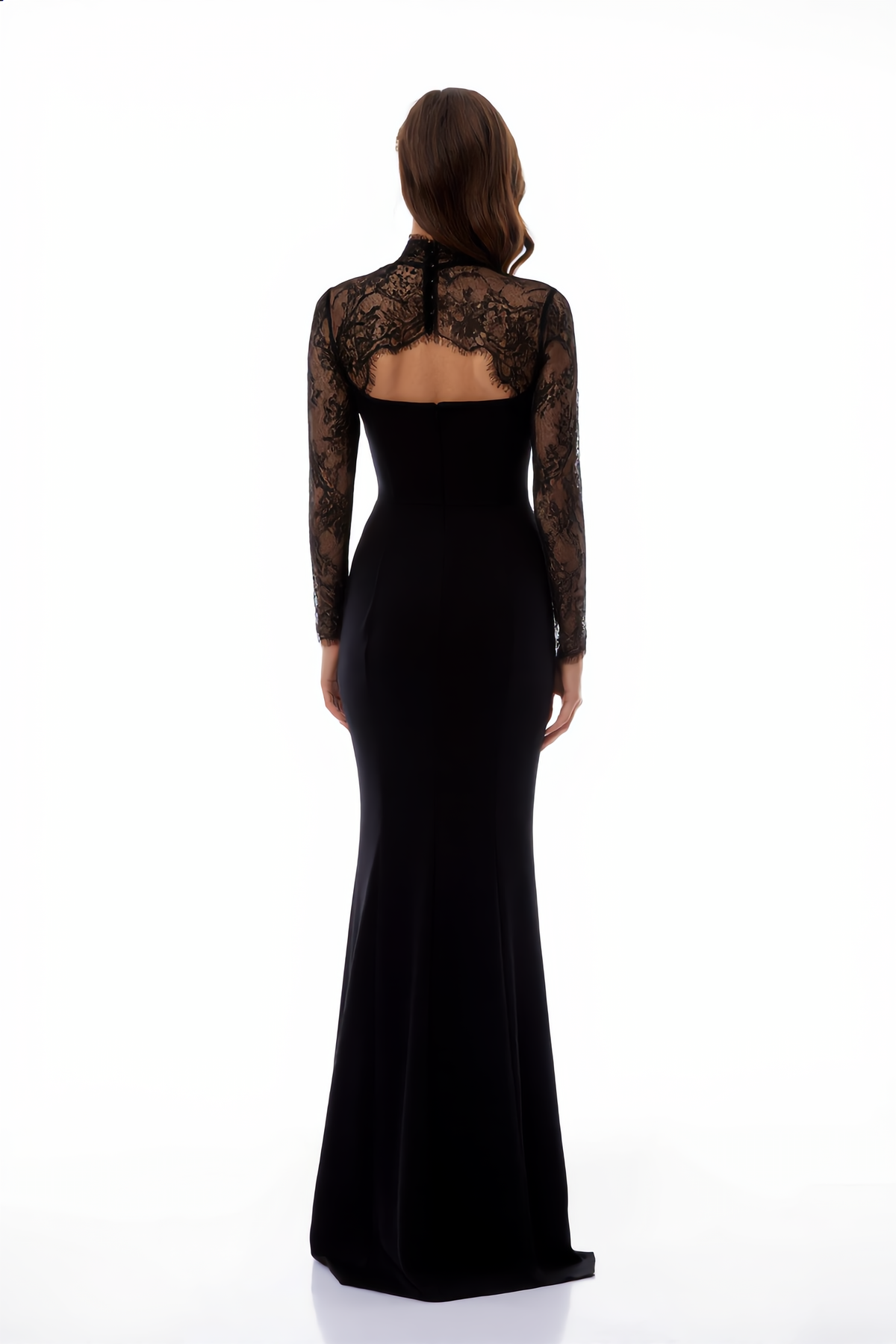 Bokamoso Black Lace Panel Maxi Gown (Final Sale-US Only)