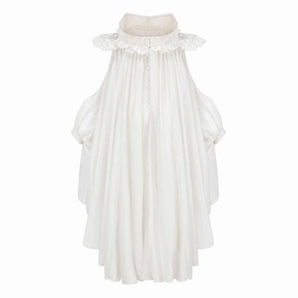 Brooklyn White Glossy Bubble Hem Mini Dress