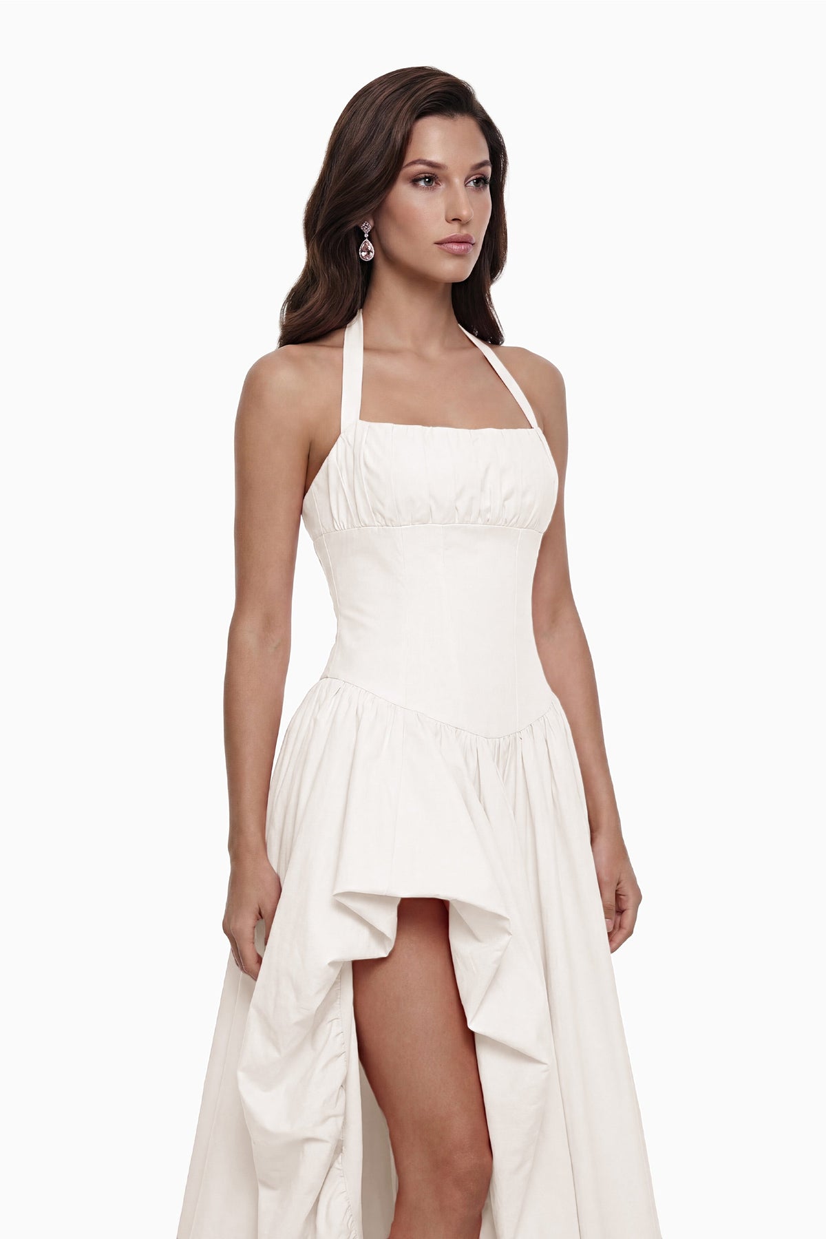 Caiya White Sleeveless Maxi Dress with Slit