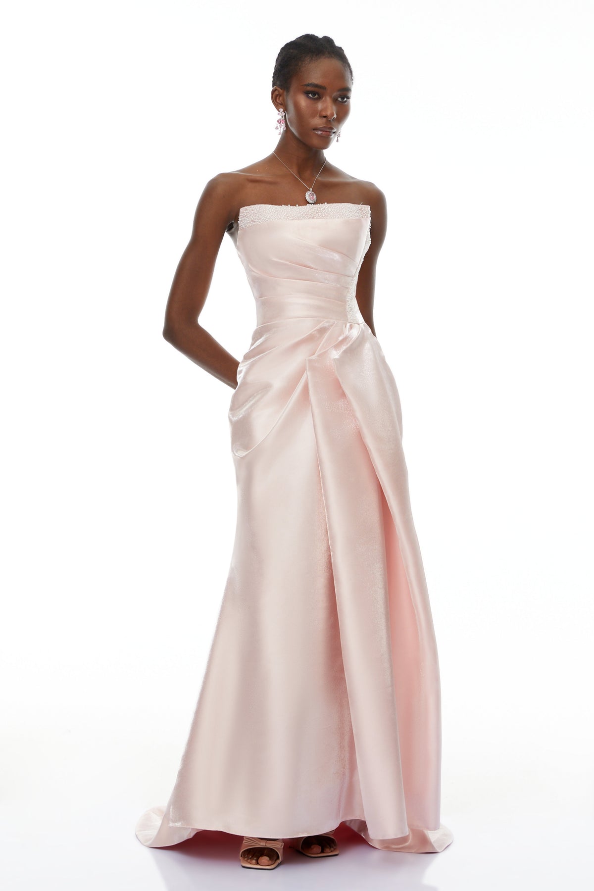 Charlotte Pink Off Shoulder Ruched Maxi Dress (Final Sale)