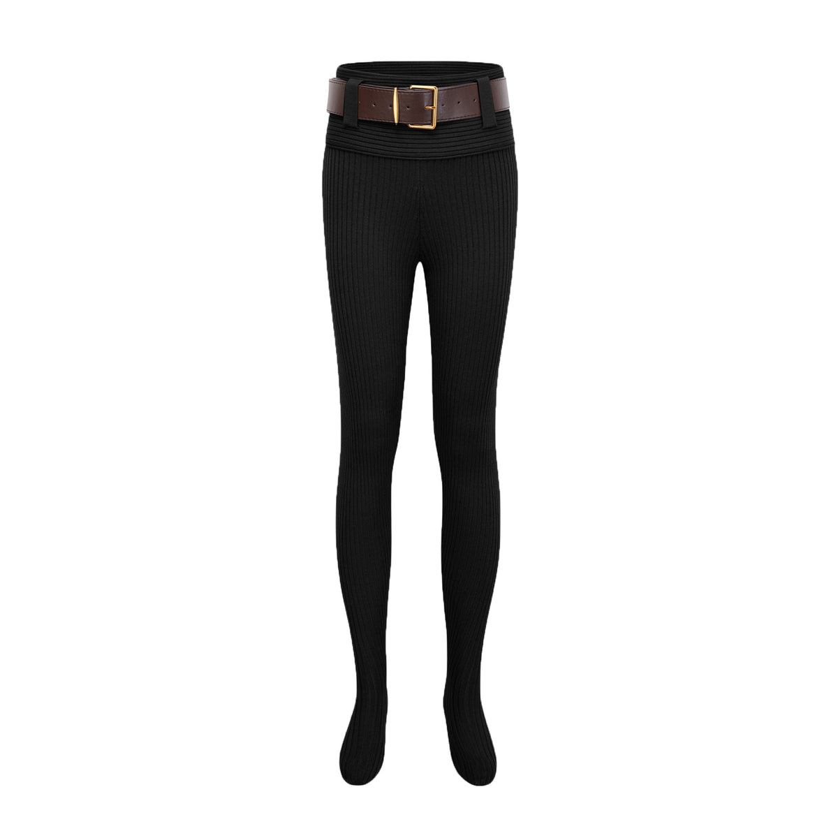 Claire Black Ribbed Knit Bodysuit & Trousers Set (Final Sale)