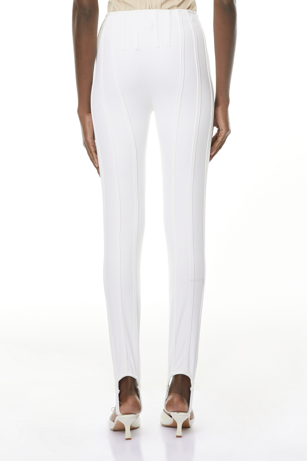Cordelia White Decorative Stitching Leggings (Final Sale-US Only)