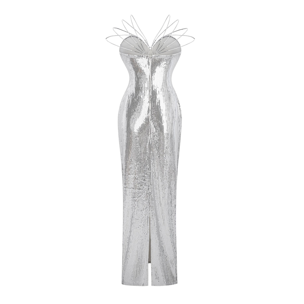 Cressida Silver Sparkly Embellished Maxi Dress