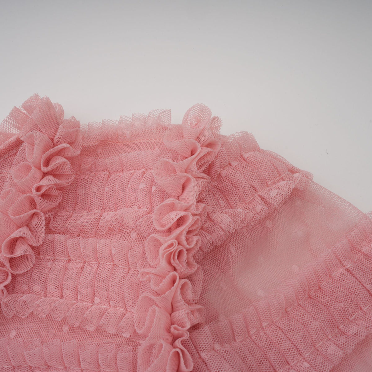 Aimée pink dot-detail ruffled tulle midi dress
