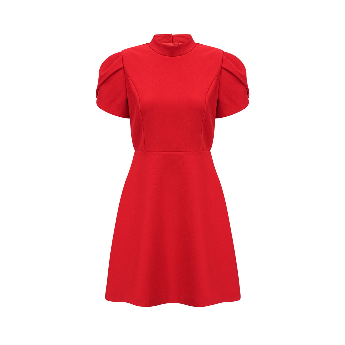 Anna red petal-sleeve cut-out bow mini dress (Final Sale-US Only)