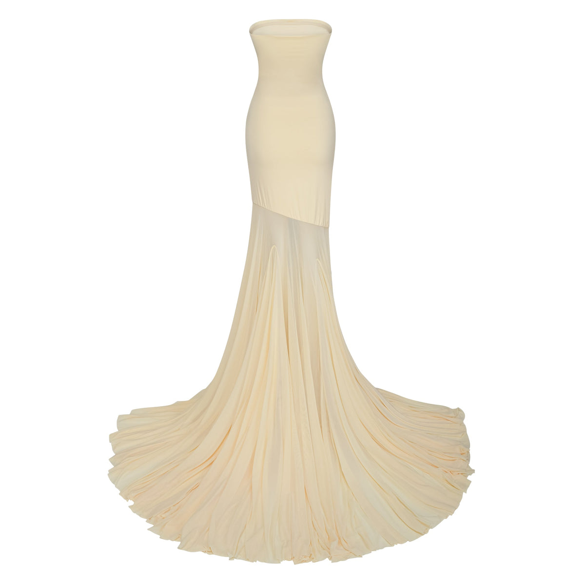 Josiane yellow off-shoulder sheer tulle maxi dress (Final Sale-US Only)