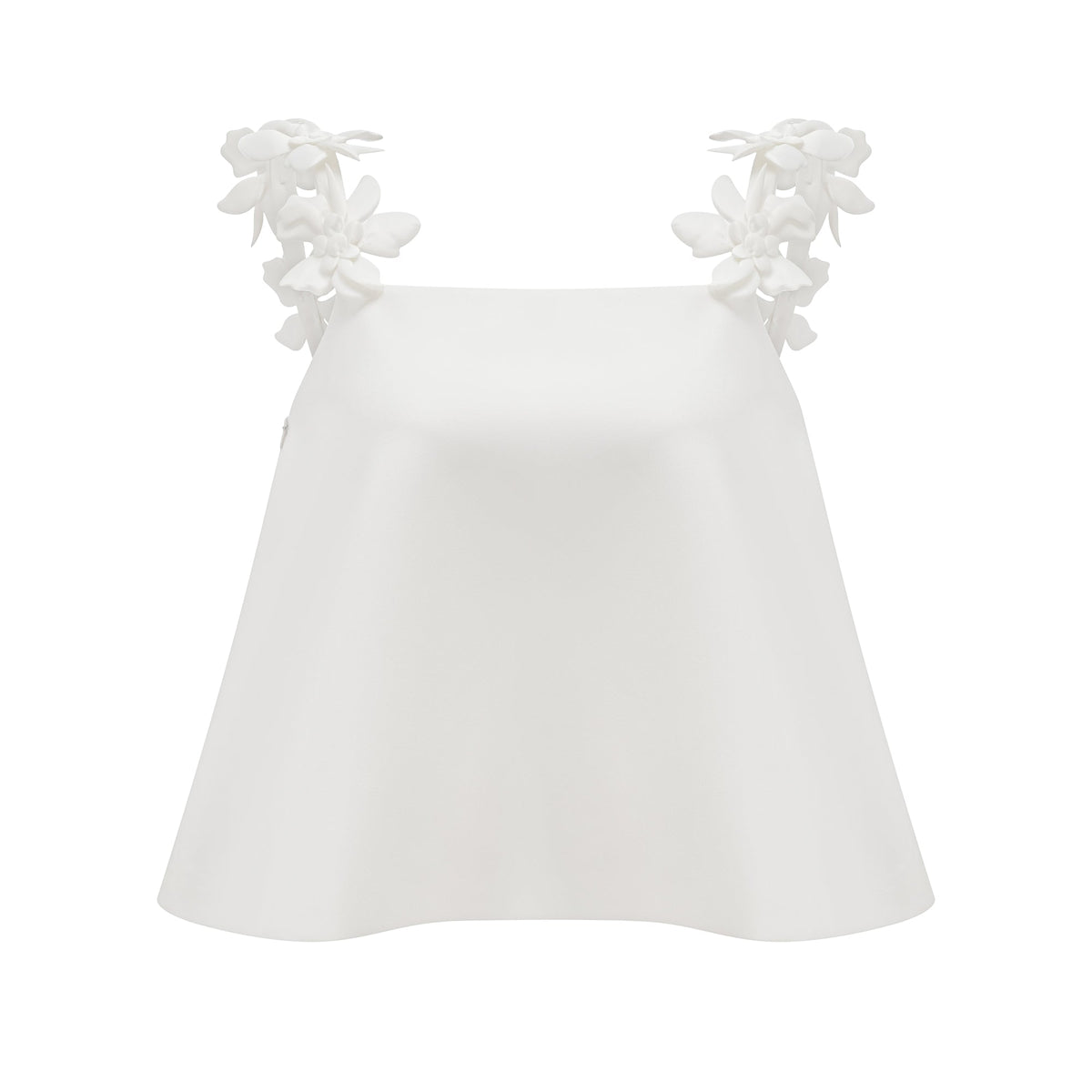 Odette white faux-floral top & skirt matching set