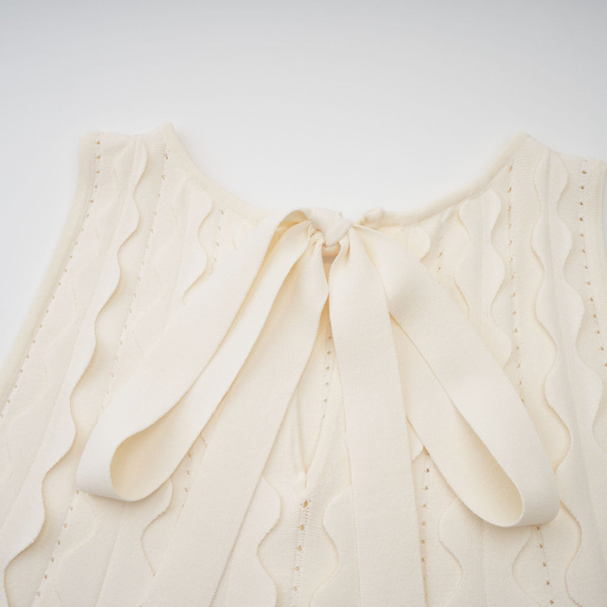 Axelle white wavy-detail sleeveless mini dress - White