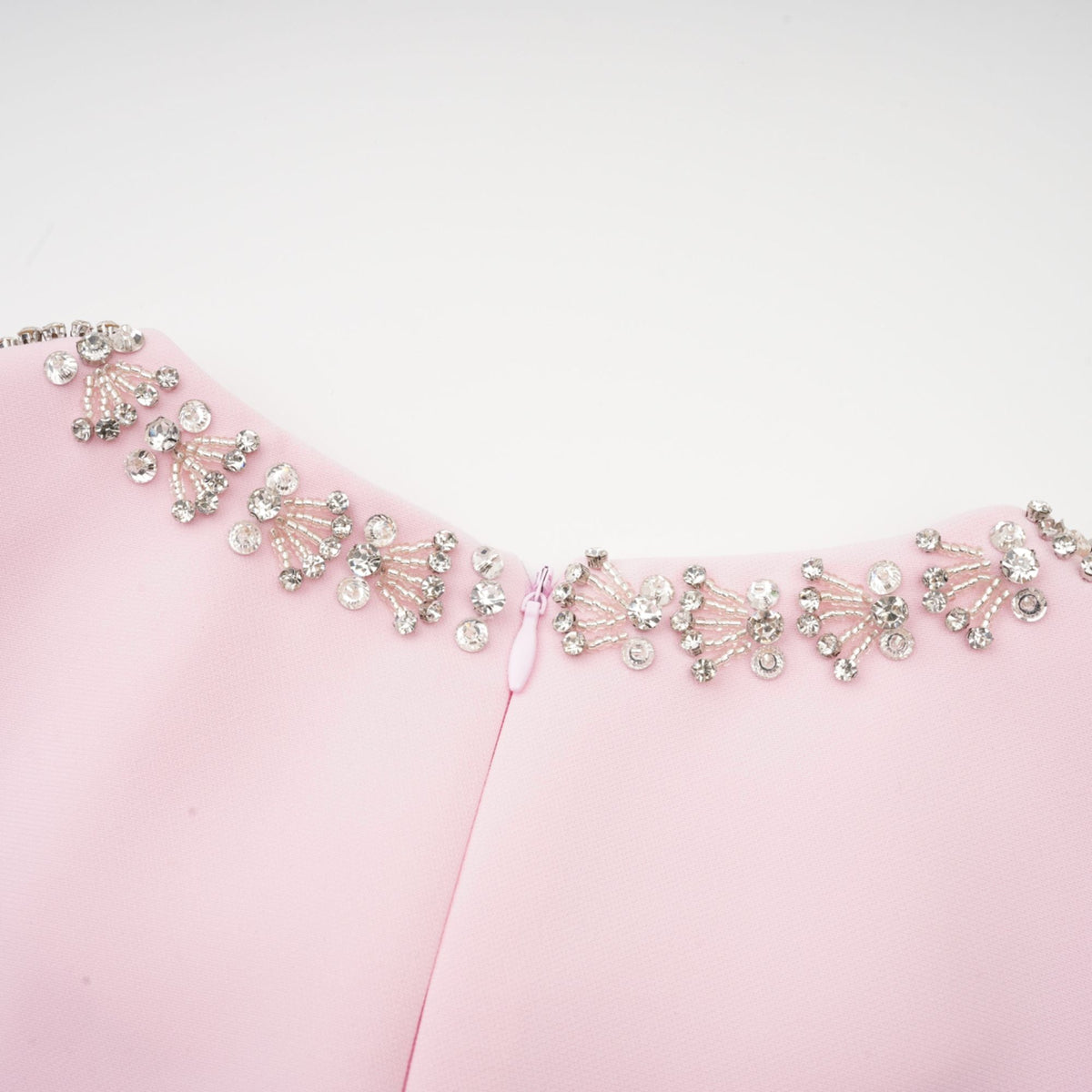 Cassiopeia crystal-accented pink bow midi dress (Final Sale-US Only)