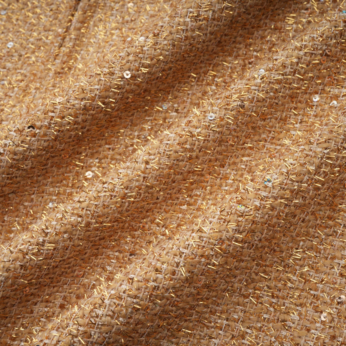 Morgane tweed long-sleeve mini dress - Gold