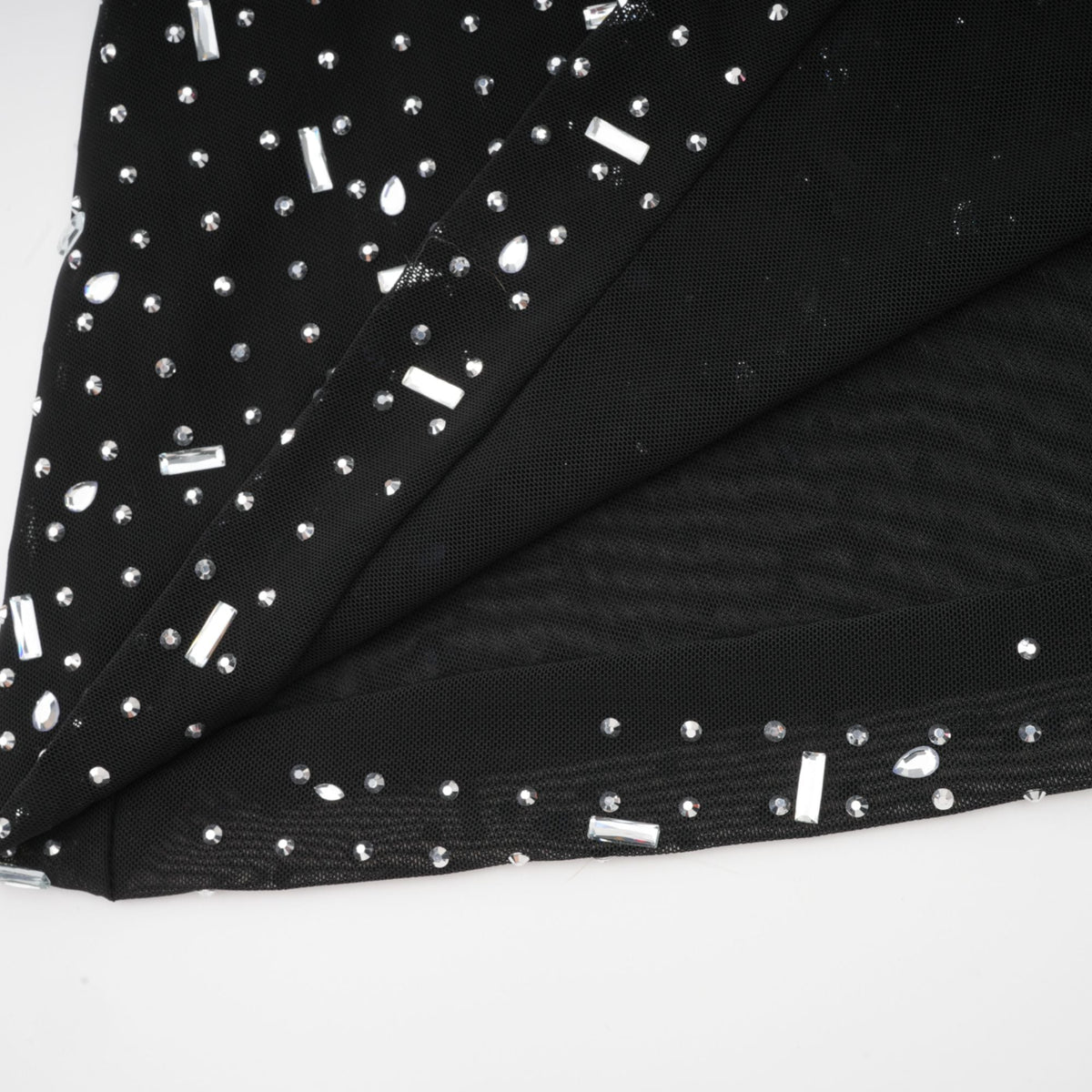 Léna black embellished semi-sheer maxi dress (Final Sale)