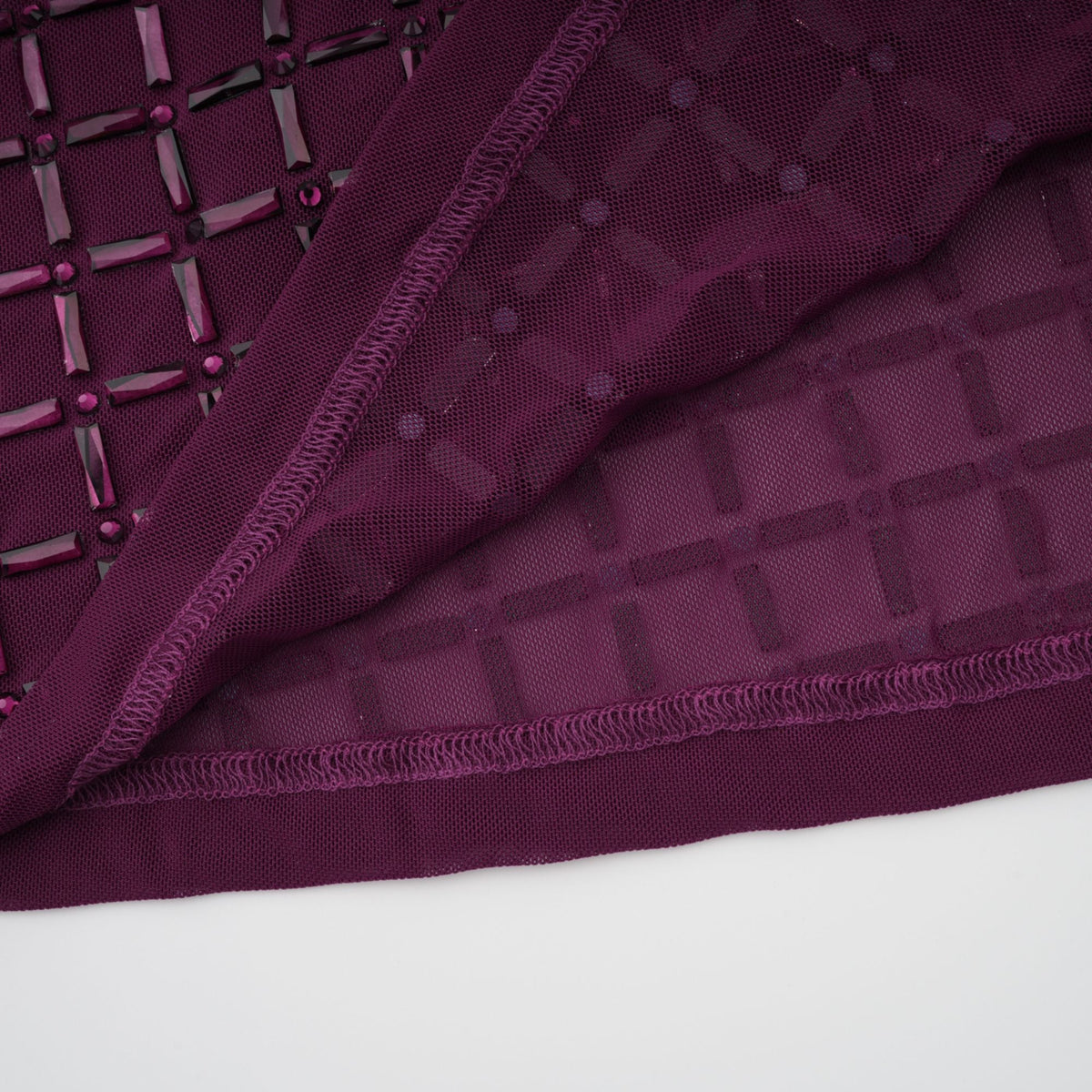 Térébenthine Purple Rhinestone Mesh Maxi Dress (Final Sale-US Only)