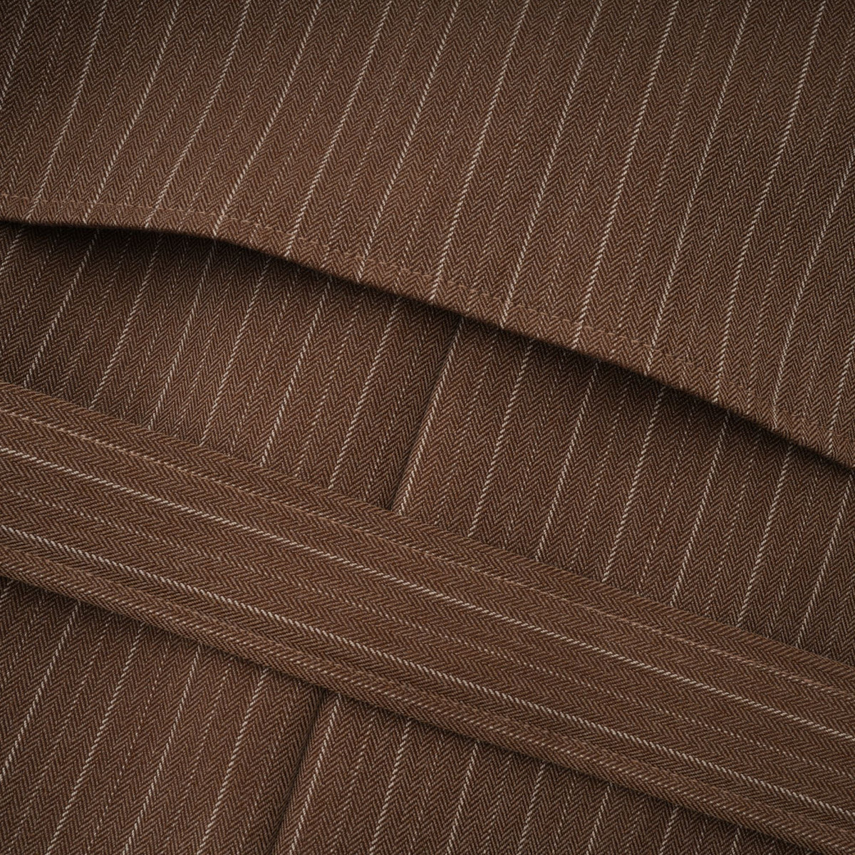 Clémence Brown Striped Trench Coat & Trousers Set