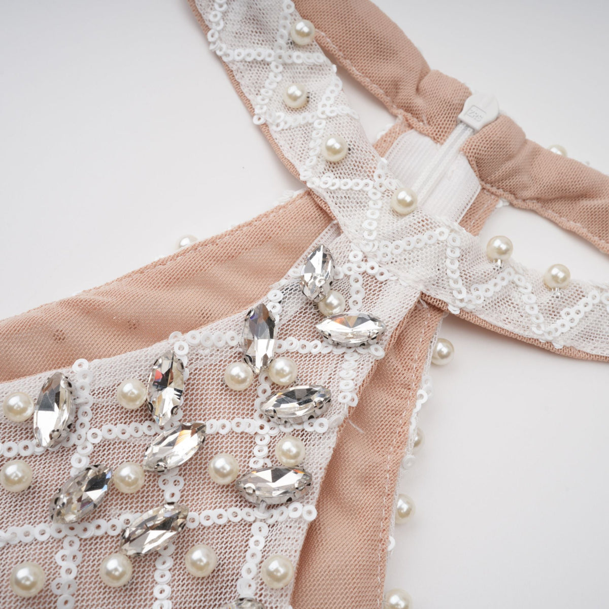 Claudine white embellished halterneck maxi dress