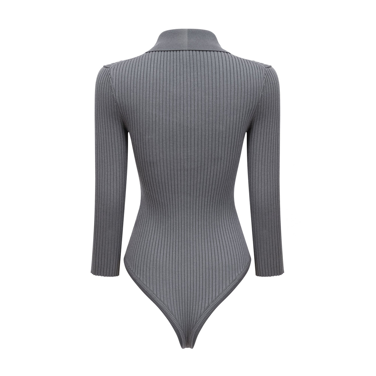 Claire Grey Ribbed Knit Bodysuit & Trousers Set