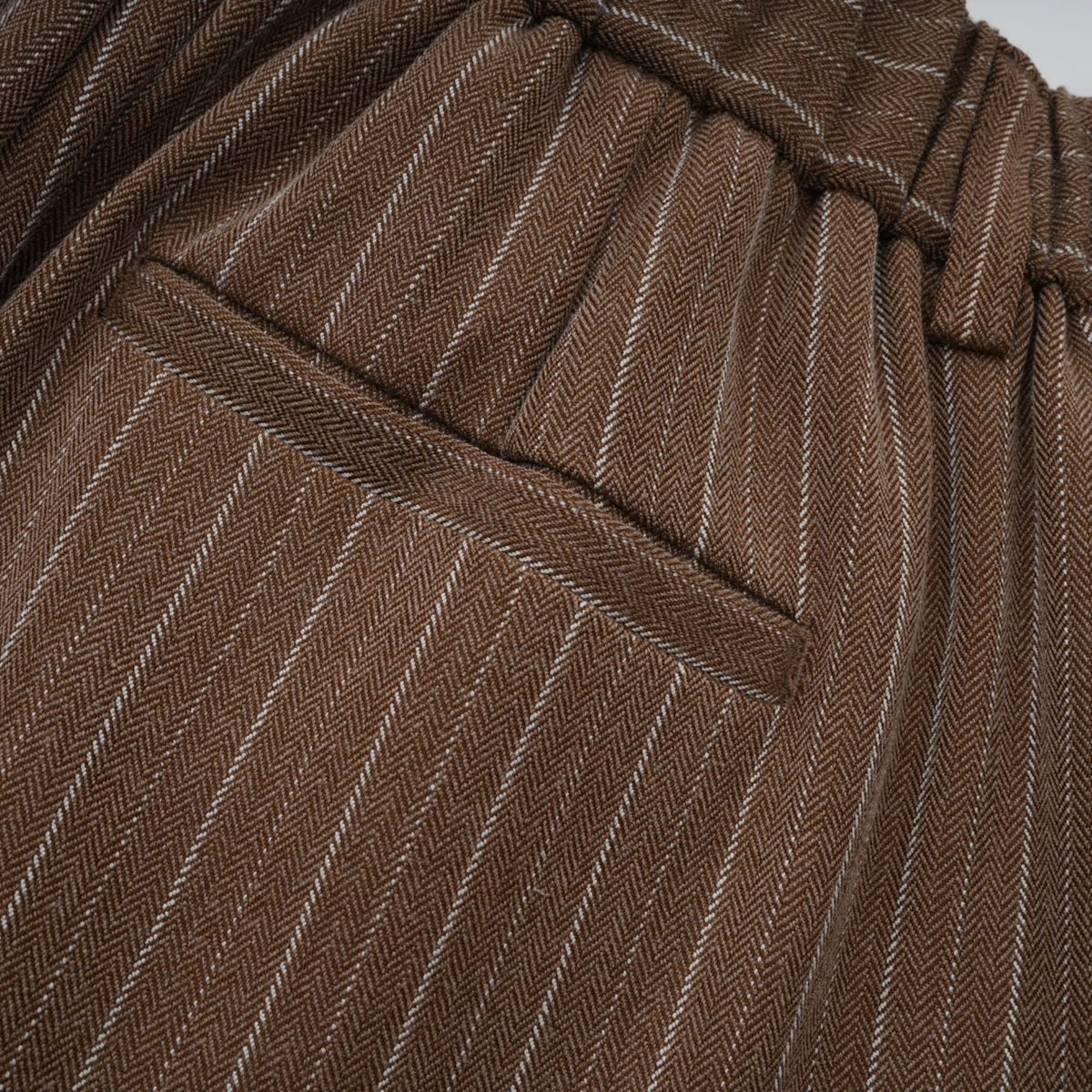 Clémence Brown Striped Trench Coat & Trousers Set - brown