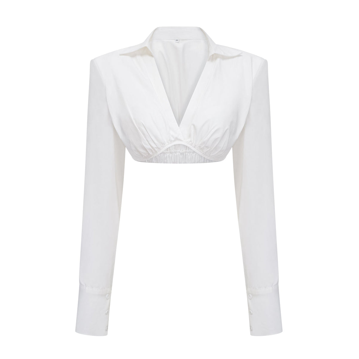 Caterina White Shirred Shirt & Skirt Set