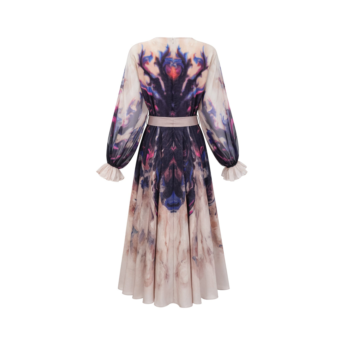 Urbaine smudged graffiti-print silk midi dress (Final Sale-US Only)