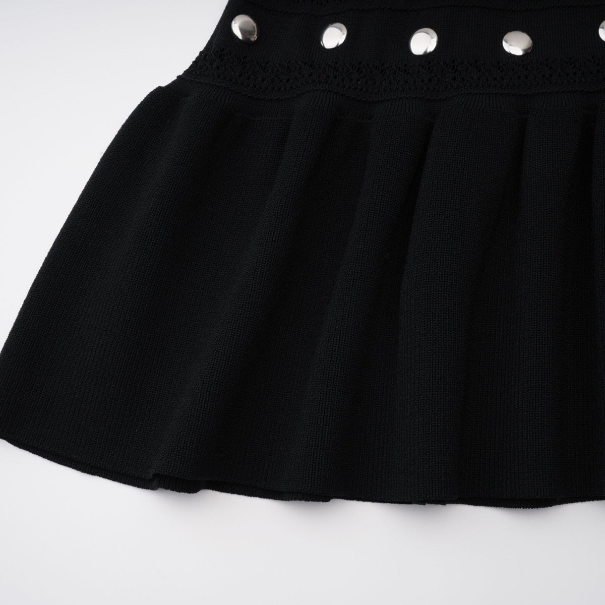 Chloé Black Long Sleeve Studded Crochet Knit Midi dress (Final Sale)