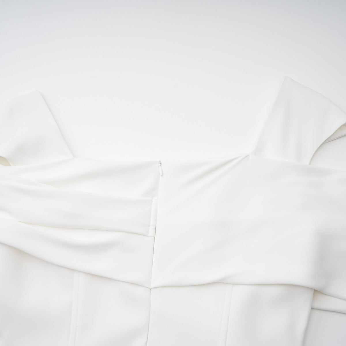 Solara White Draped Midi Dress