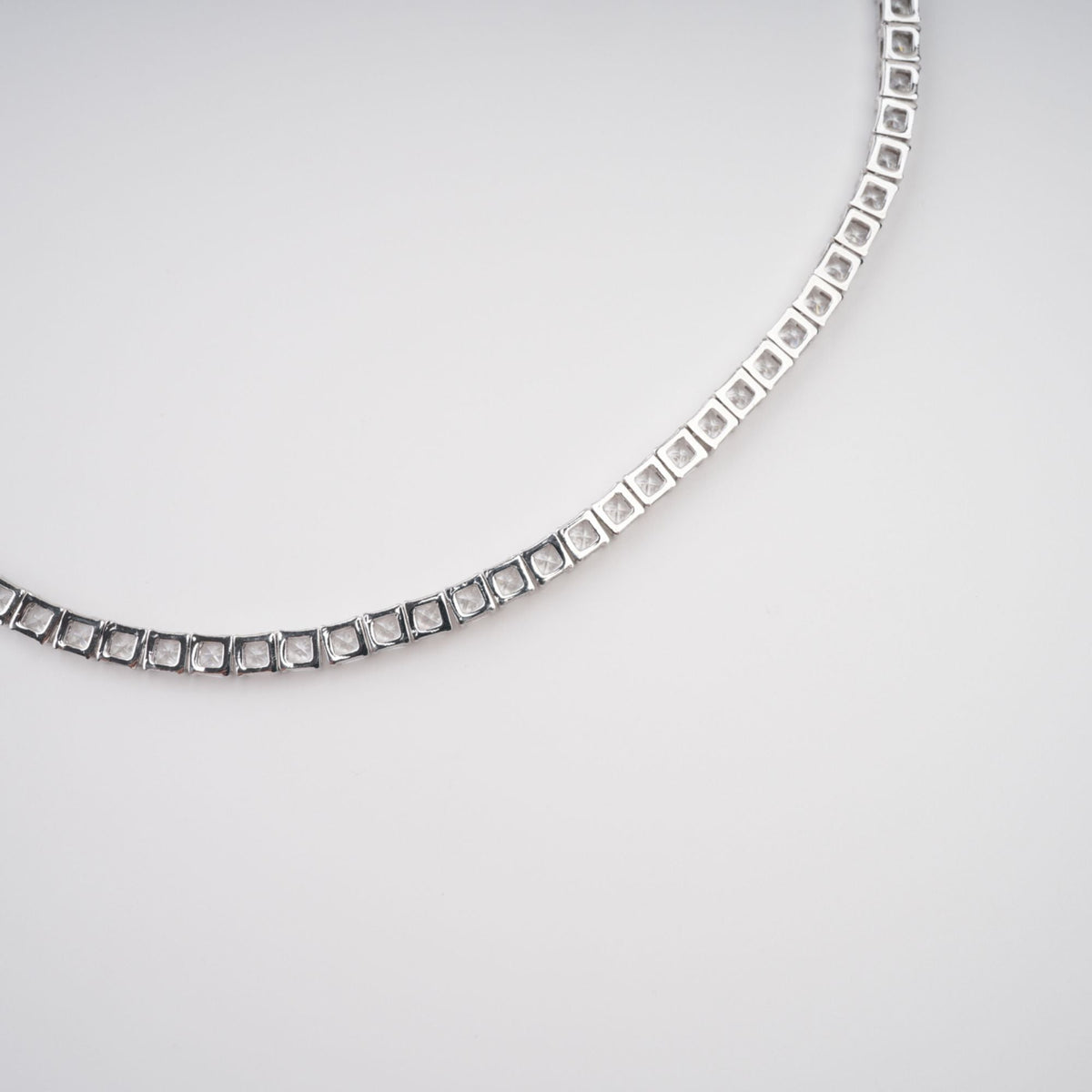 Avril Silver Tone Square Cut Crystal Embellished Necklace