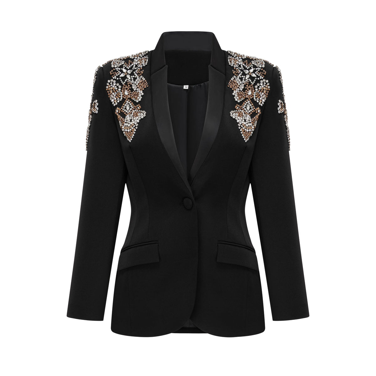 Delphine black embellished jacket & trousers matching set