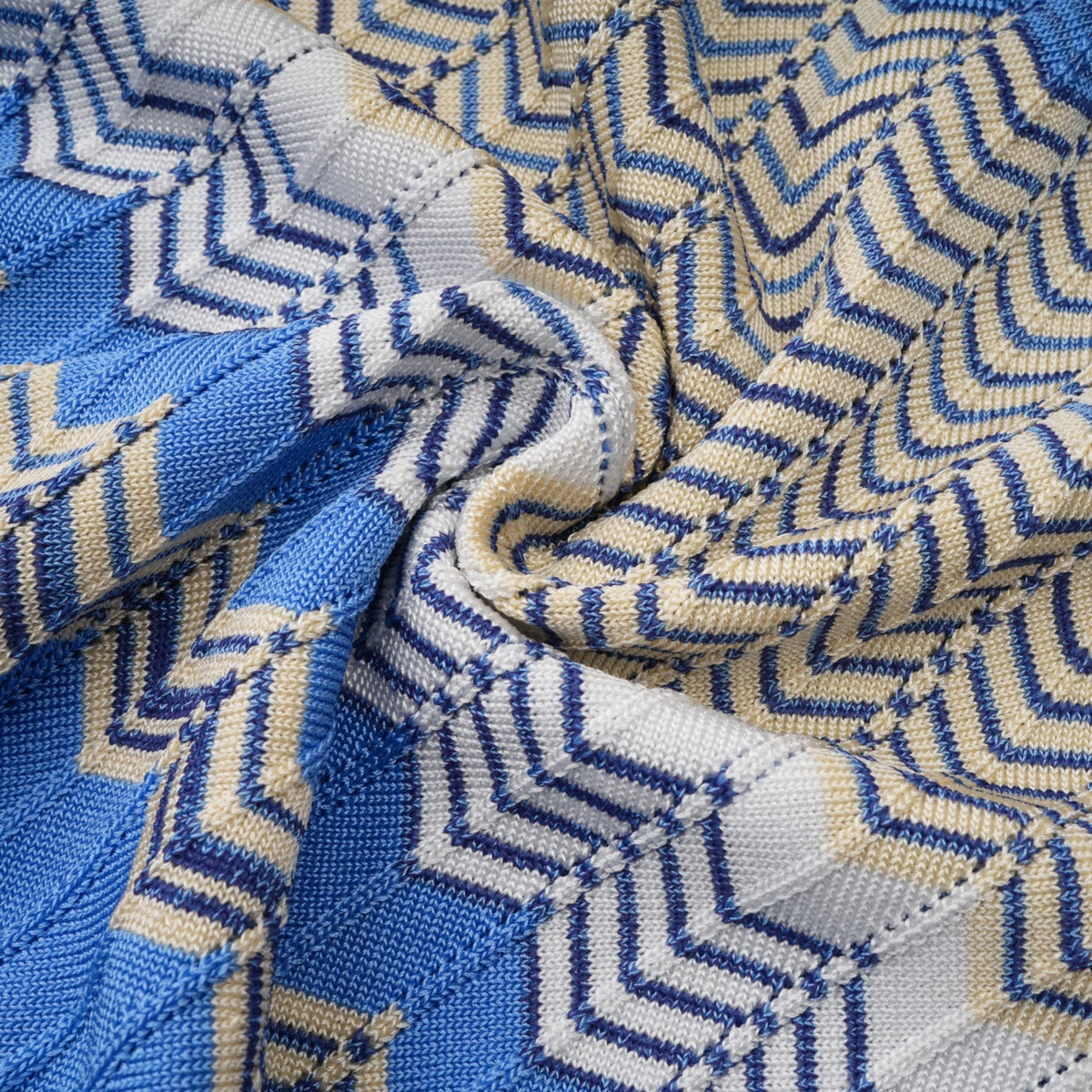 Daniela blue zigzag-design knit top & skirt matching set (Final Sale-US Only)