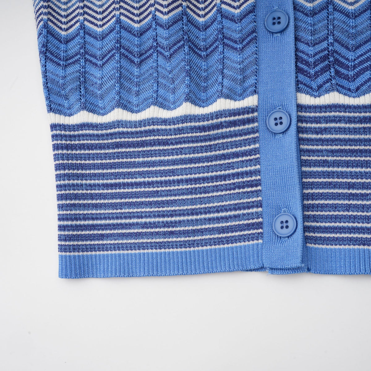 Daniela blue zigzag-design knit top & skirt matching set (Final Sale-US Only)
