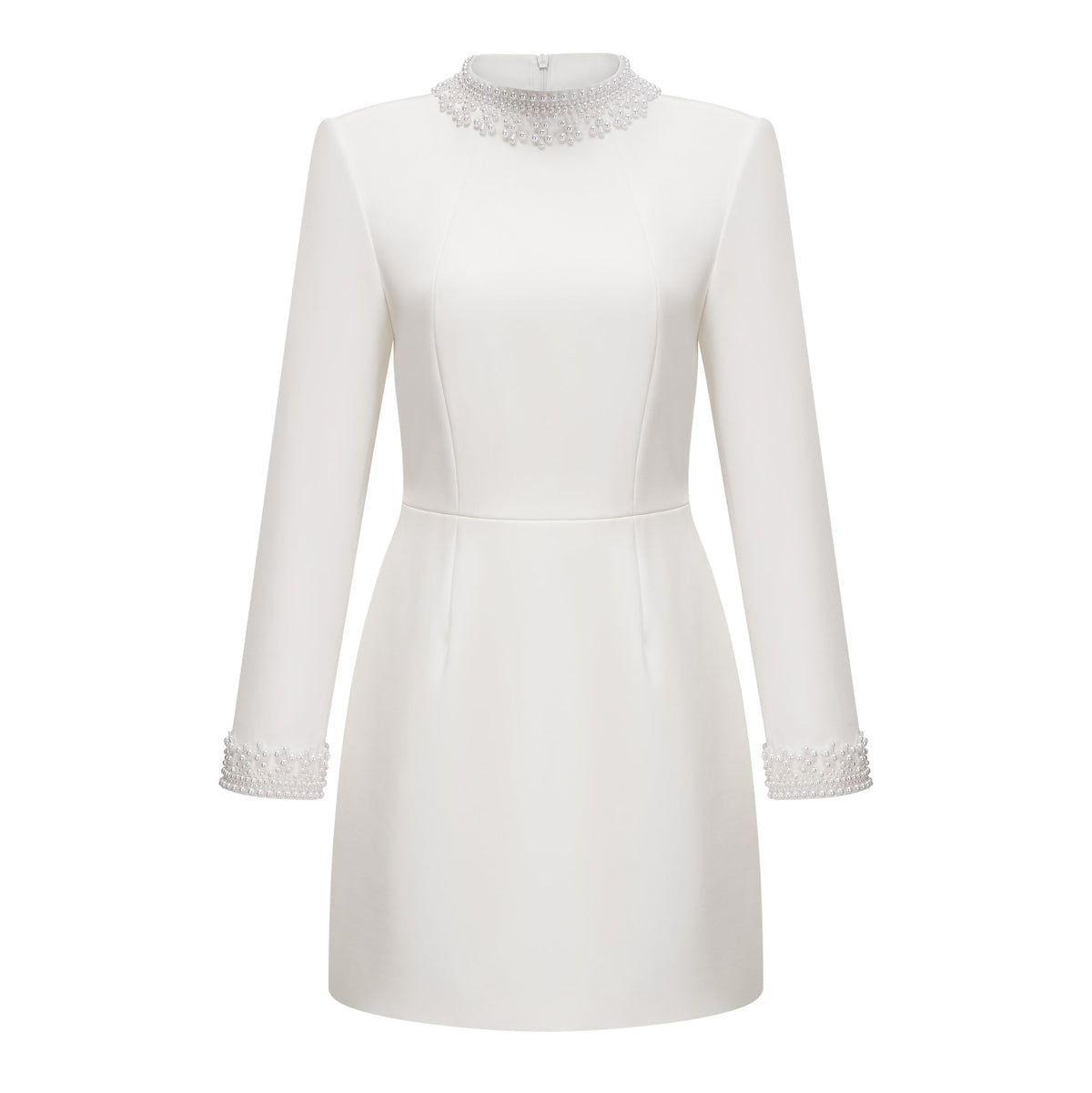 Bernadette White Faux Pearl Mini Dress (Final Sale-US Only)
