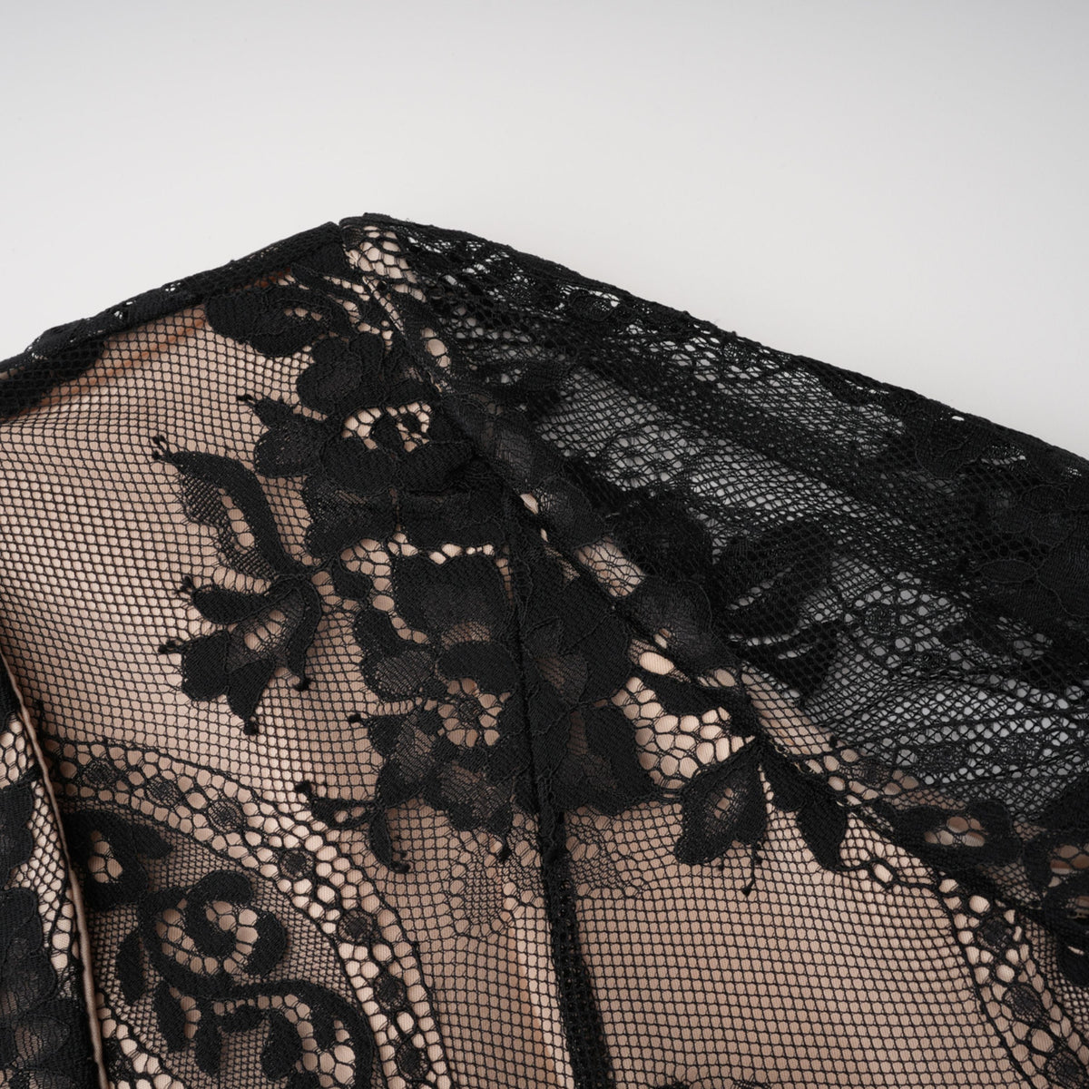 Aleksandra Black Floral Lace Mini Dress (Final Sale-US Only)