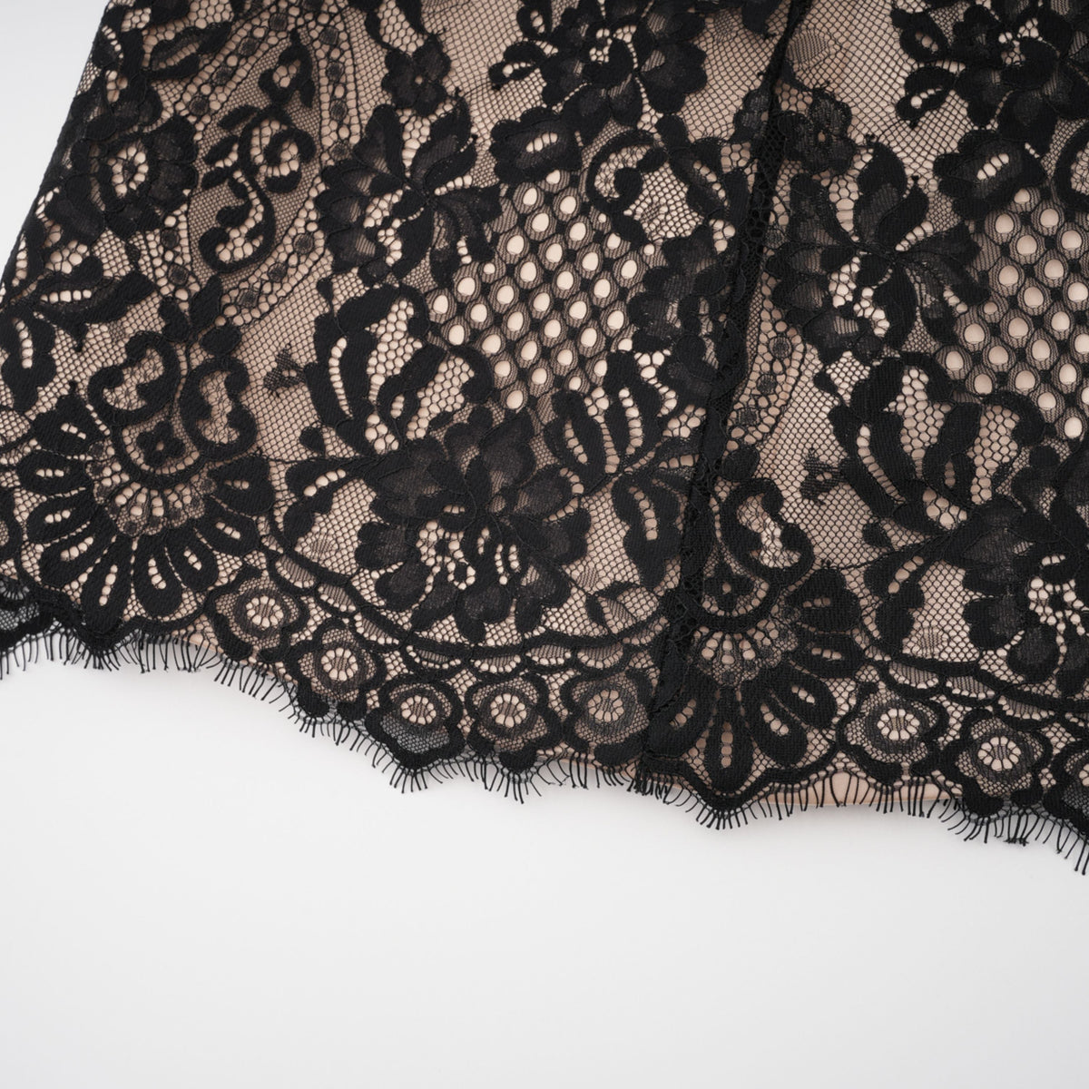 Aleksandra Black Floral Lace Mini Dress (Final Sale-US Only)