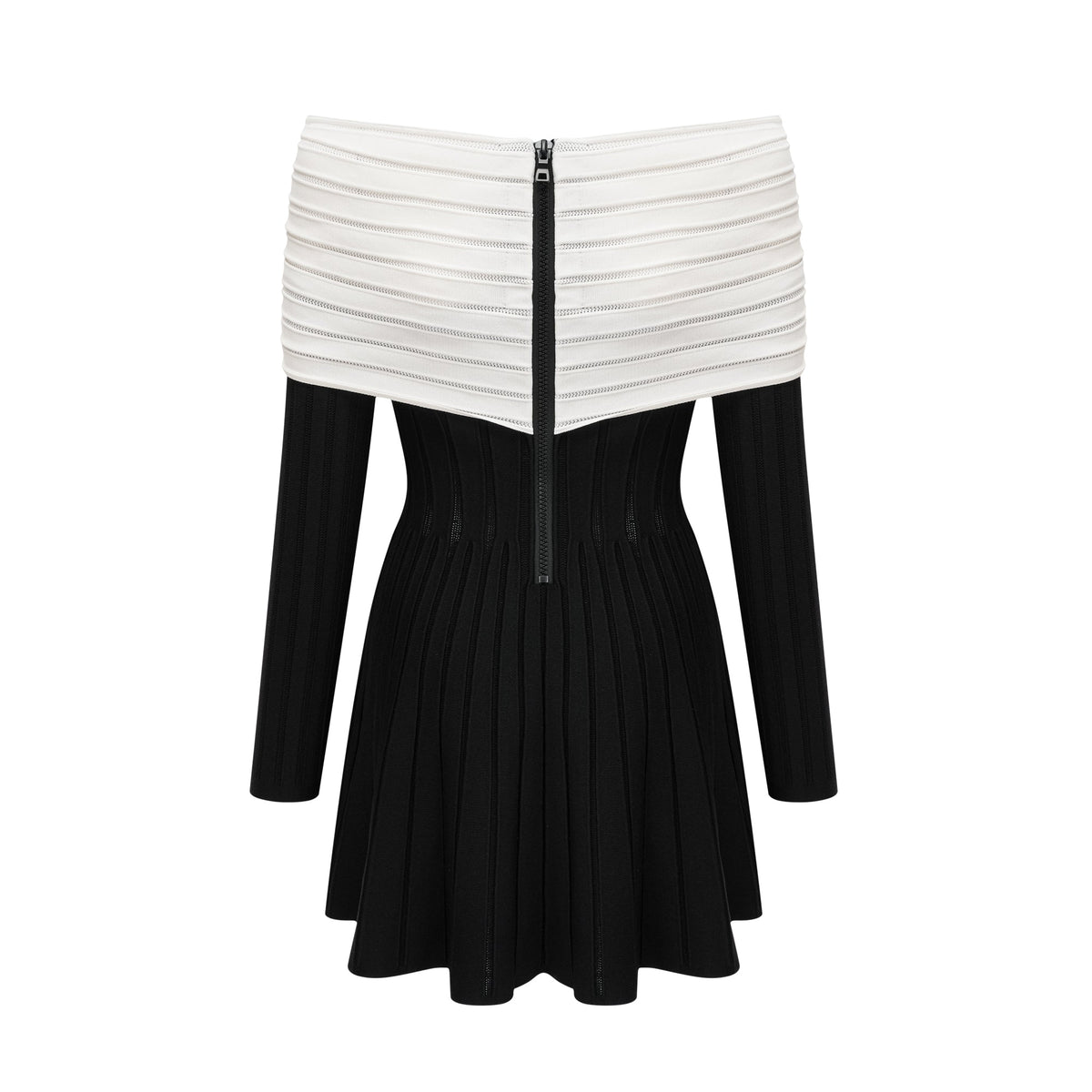 Justine black off-shoulder bow knit mini dress (Final Sale-US Only)