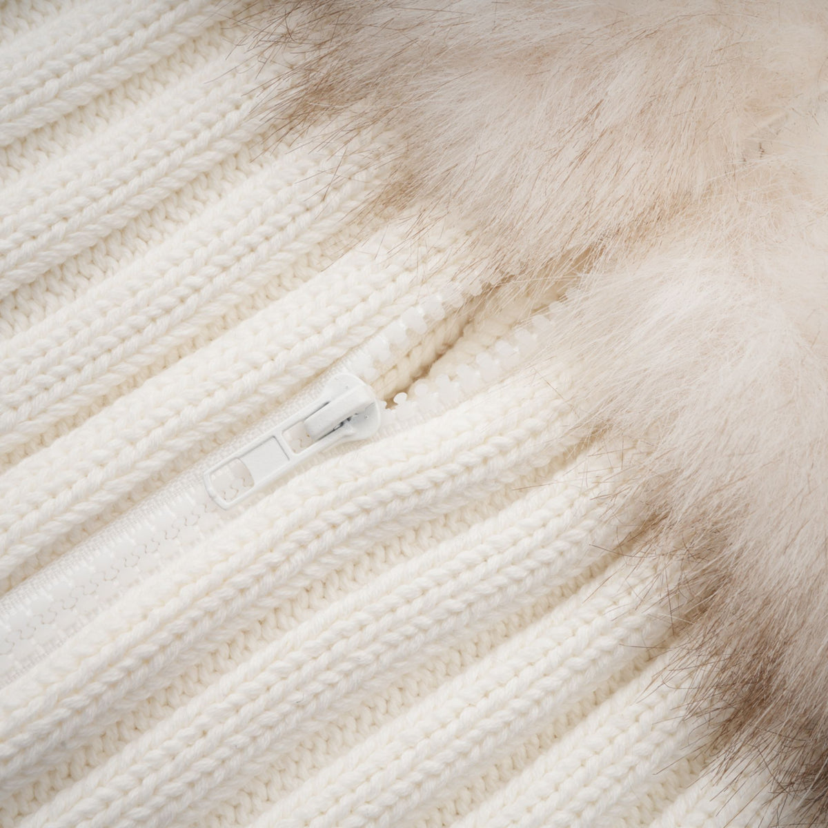 Laetiecia faux-fur ribbed-knit jacket