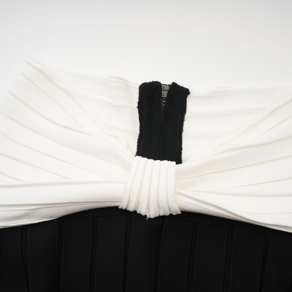Justine black off-shoulder bow knit mini dress (Final Sale)