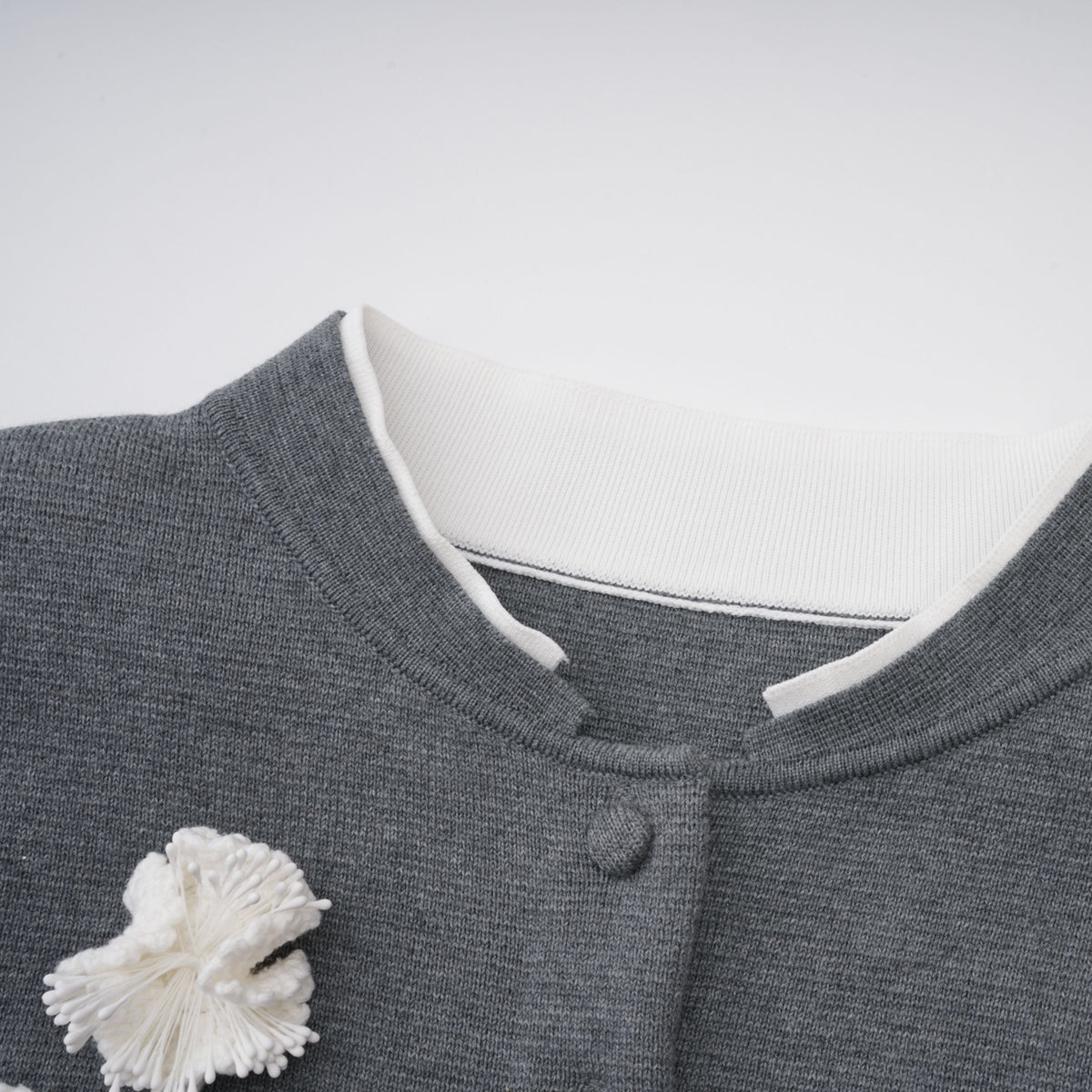 Lisette Grey 3D Petal Knit Cardigan