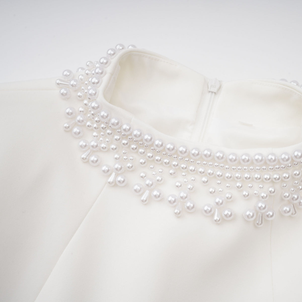 Bernadette White Faux Pearl Mini Dress (Final Sale-US Only)