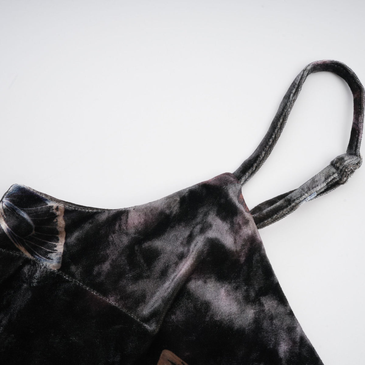 Blanche black butterfly-print velvet midi dress