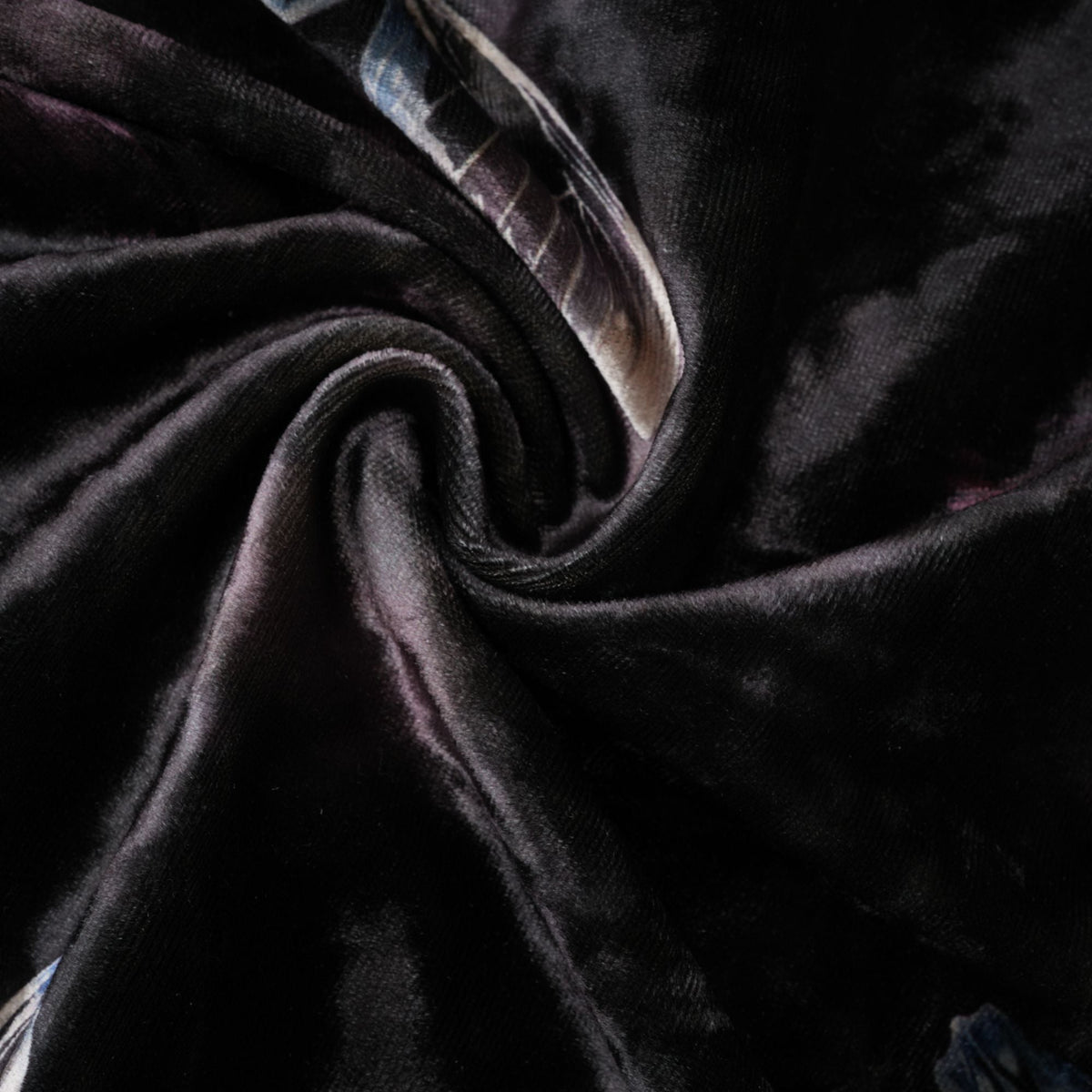 Blanche black butterfly-print velvet midi dress