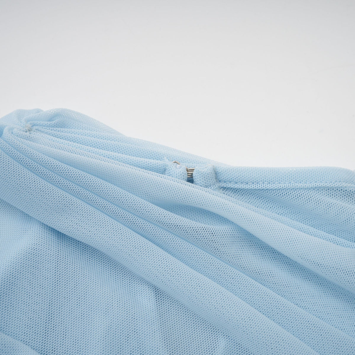Catherine asymmetrical pleated maxi dress in Baby-blue