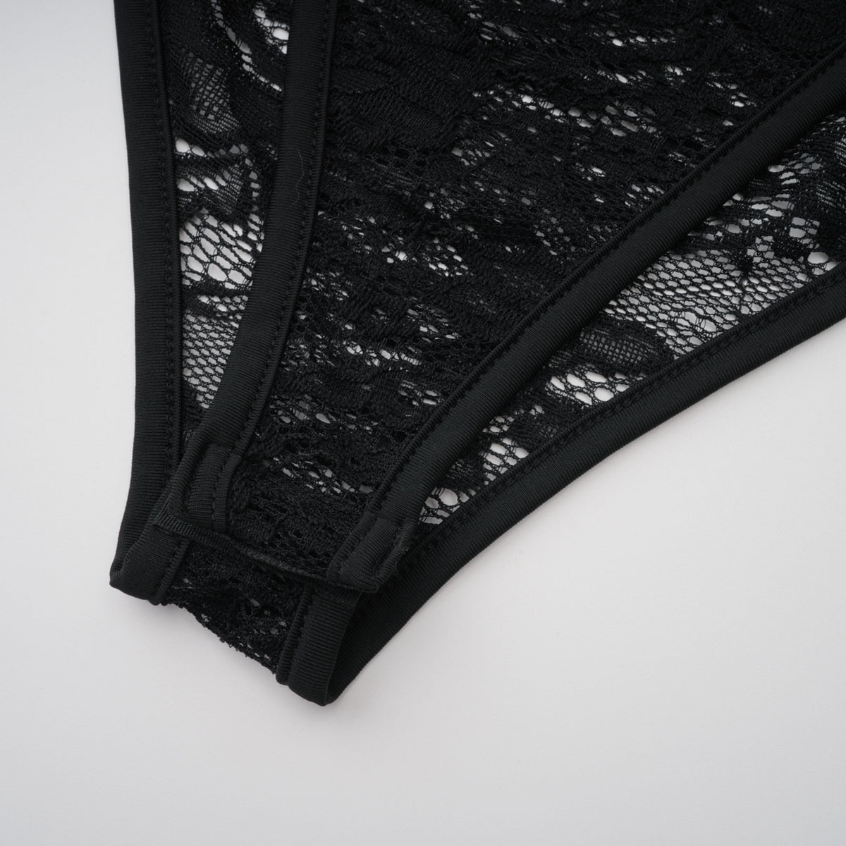 Frida Black Semi-Sheer Lace Bodysuit & Skirt Set