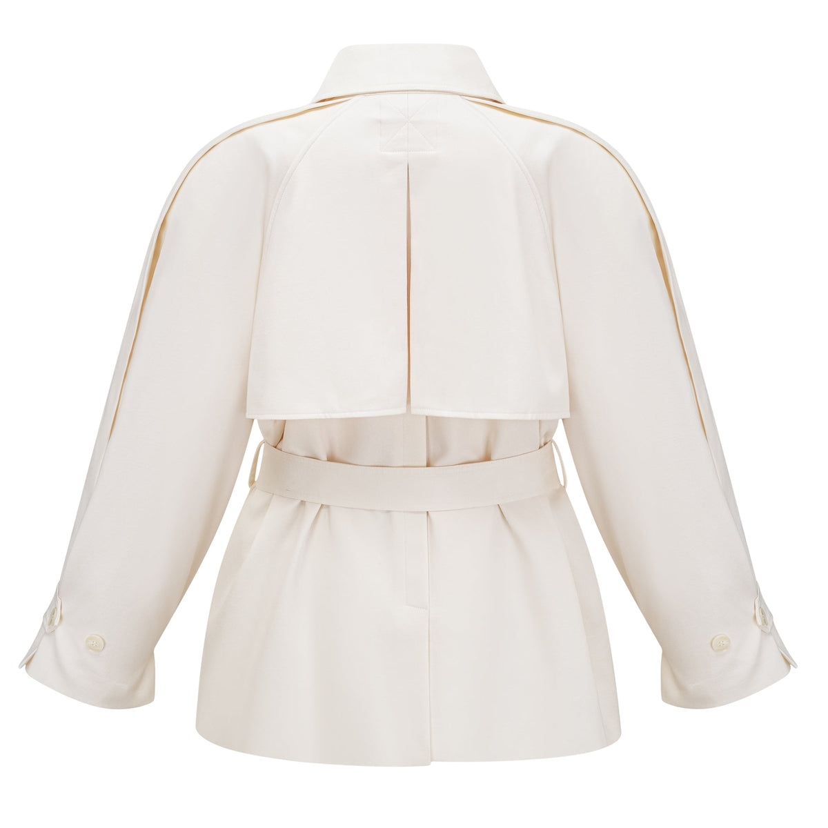 Ambre Cream White Belted Trench Coat (Final Sale-US Only)