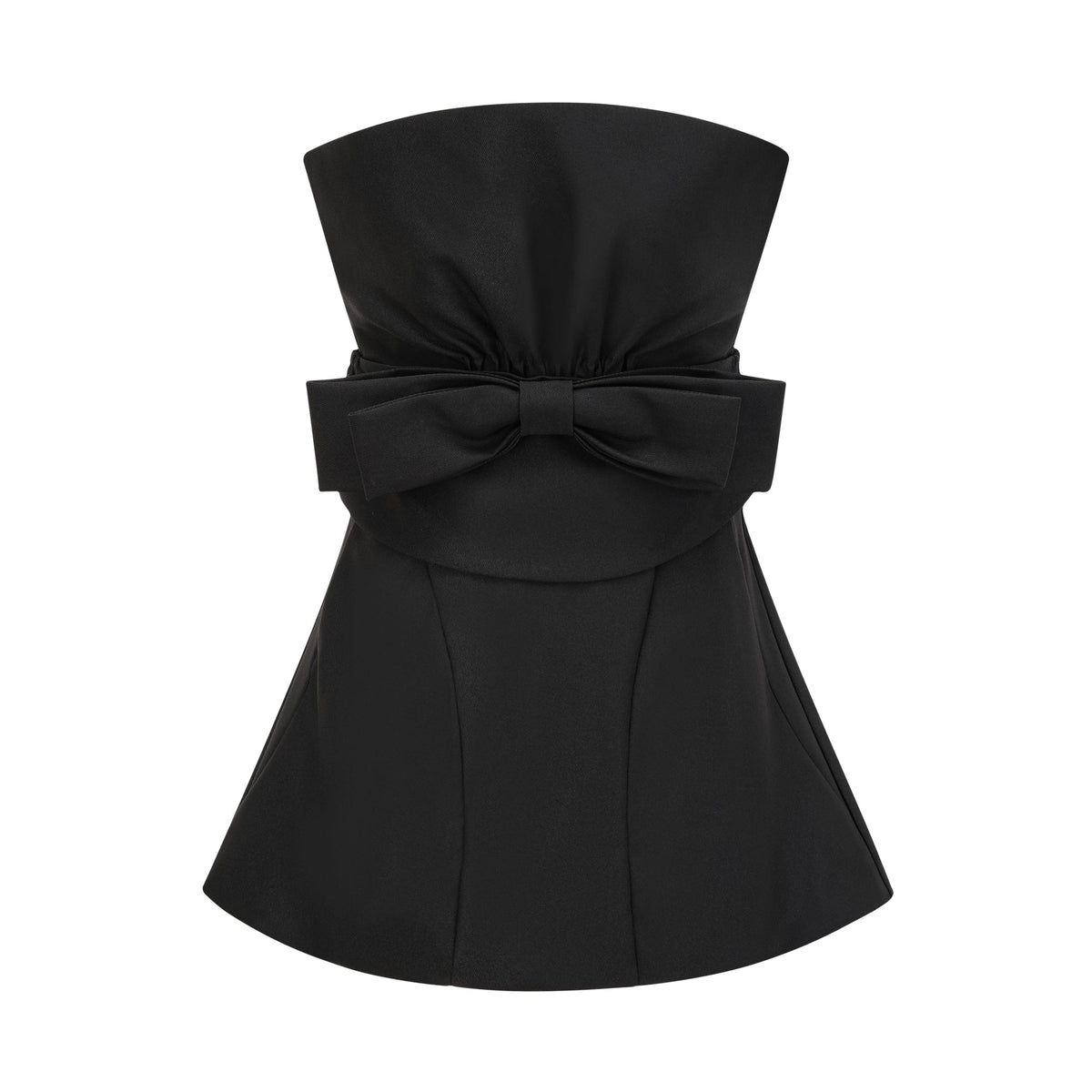 Caribe black bowknot off-shoulder mini dress