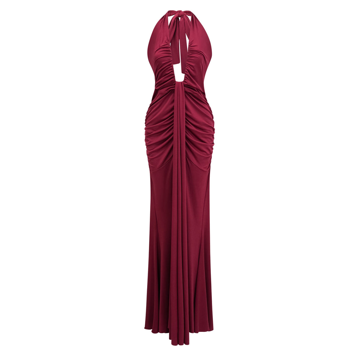 Aiglantine Halterneck Ruched Maxi Dress