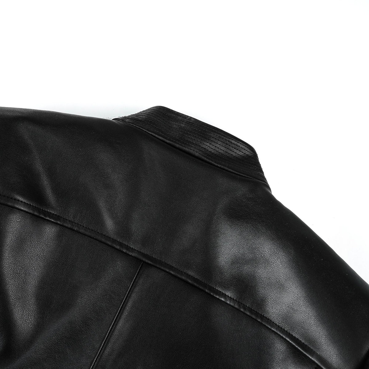 Isabel Black Belted Faux Leather Jacket
