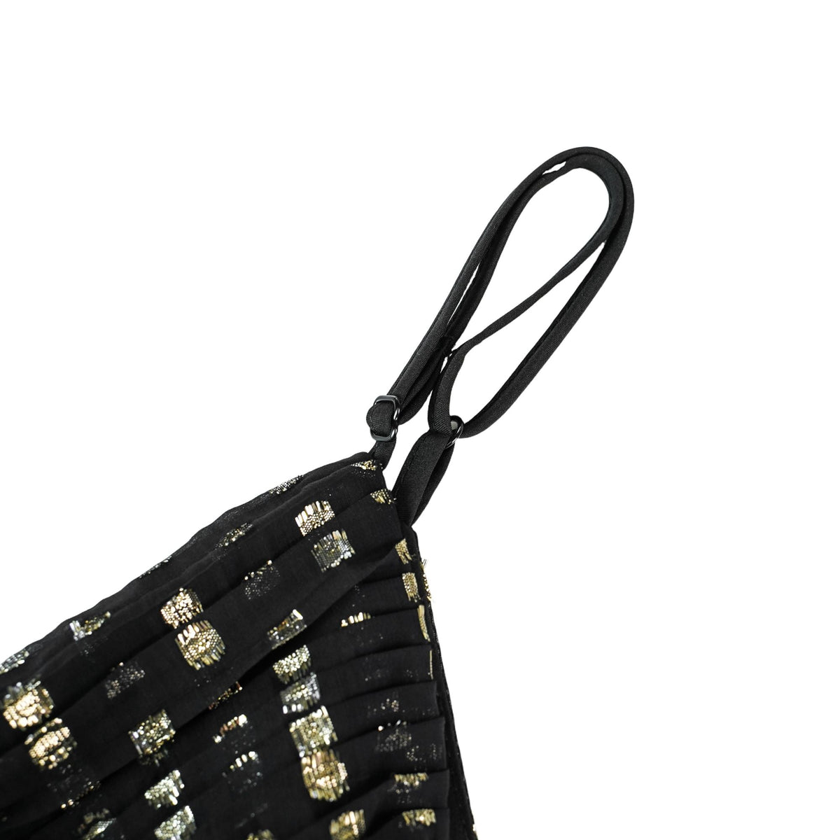 Aloïse Black Polka Dot Pleated Midi Dress (Final Sale)