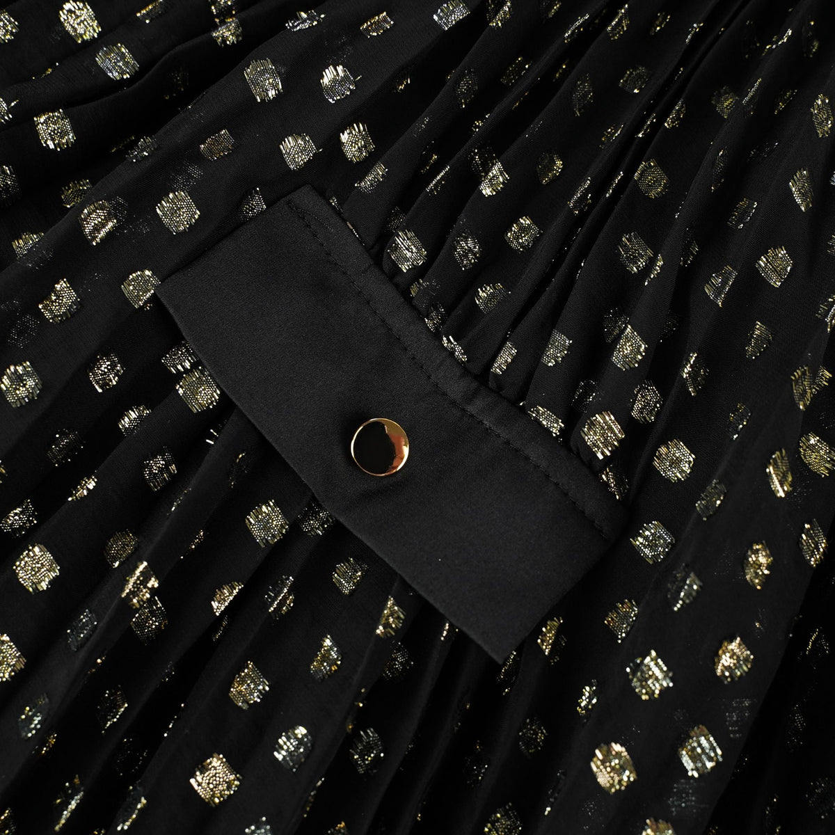 Aloïse Black Polka Dot Pleated Midi Dress (Final Sale-US Only)
