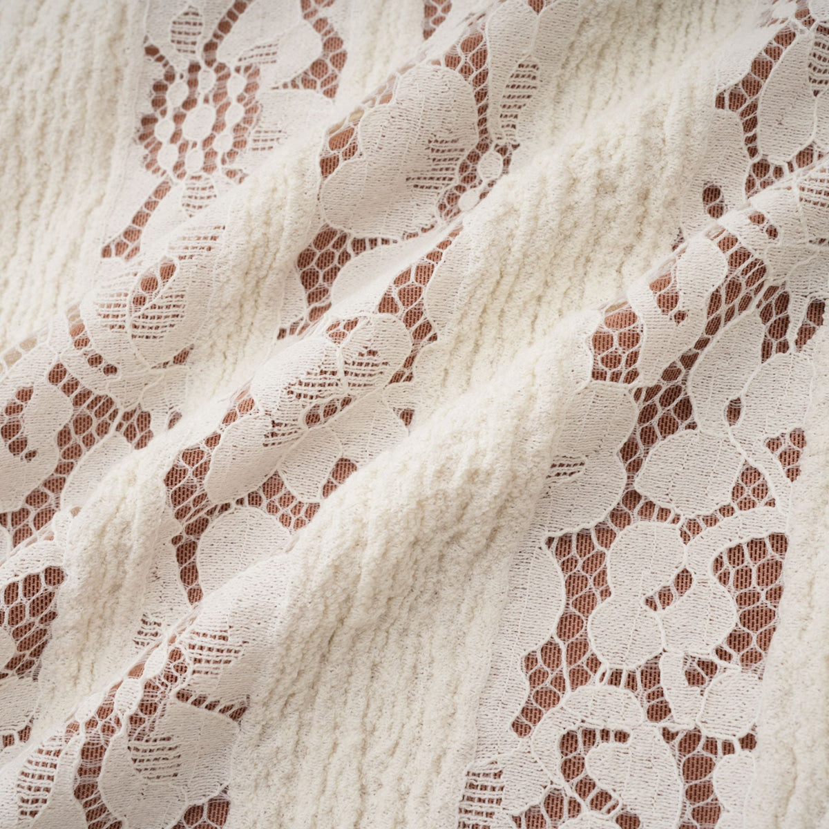 Émeline floral lace flared-cuff maxi dress in Neutrals